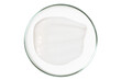 © Marina Red - Petri dish isolated on empty background. A smear of cosmetic cream in a Petri dish.