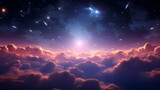 Abstract starlight and pink and purple clouds stardust, blink, background, presentation, star, concept, magazine, powerpoint, website, marketing,