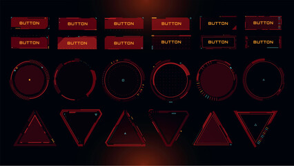 Set of Sci Fi Modern User Interface Elements. Futuristic Abstract HUD. Good for game UI. Vector Illustration EPS10