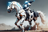 Fototapeta  - knight on horse (generative AI)