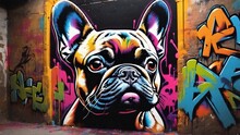 French Bulldog Graffiti 3.
Fun And Funky Image Of A French Bulldog With Graffiti On The Wall, Perfect For Use In A Variety Of Contexts, Including Pet Websites, Fashion Blogs, And Social Media Posts.