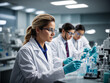 © Digital Art Studio - Health care researchers working in life science laboratory, Professional scientists and senior  supervisor. ai generative