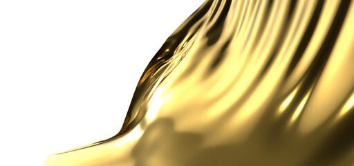 Poster - Ethereal Elegance: Abstract 3D Gold Cloth Illustration for Airy and Delicate Visuals