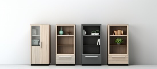 Poster - Contemporary office furniture on white background