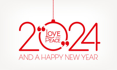 Poster - Creative concept of 2024 Happy New Year Greeting Card with 