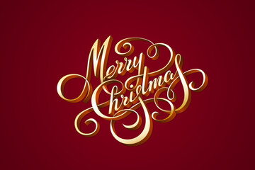 Wall Mural - Merry Christmas Calligraphy Lettering Design Vector Greeting phrase.