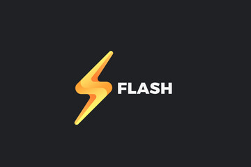 Wall Mural - Energy Flash Lightning Bolt Logo Design Vector template. Power Battery Technology Logotype icon tech.