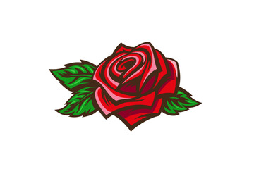 Poster - Rose Flower Logo abstract design vector template. Luxury Fashion Cosmetics SPA Logotype concept icon.