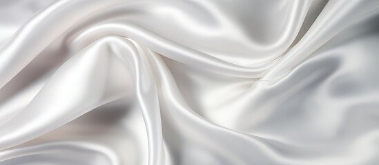 Poster - Silky white fabric plain background close up