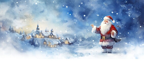 Poster - christmas background with santa clause generative ai