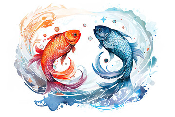 pisces zodiac sign. astrology calendar. esoteric horoscope and fortune telling concept