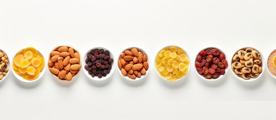 Wall Mural - Top view of a concept for a nutritious snack