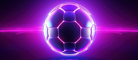 Sticker - Futuristic neon lit soccer ball on white backdrop