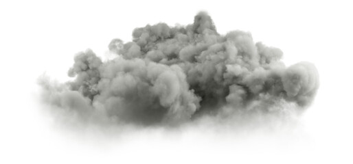 Aufkleber - Carbon pollution clouds horizontal shapes on transparent backgrounds 3d illustration png