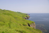 Fototapeta Mosty linowy / wiszący - Summer landscape with sea coast.