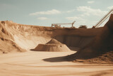 A large pile of dirt in the desert. This image can be used to depict desert landscapes, construction projects, or environmental themes.