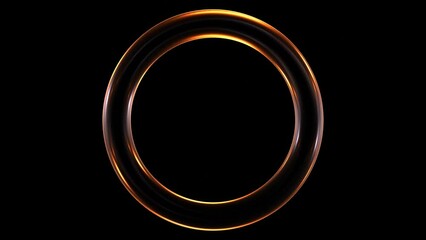 Poster - Animation of glowing round frame isolated on black background in 3d rendering.