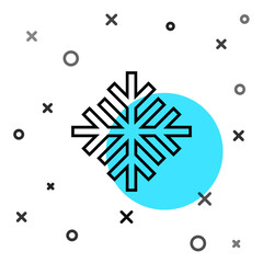 Poster - Black line Snowflake icon isolated on white background. Random dynamic shapes. Vector