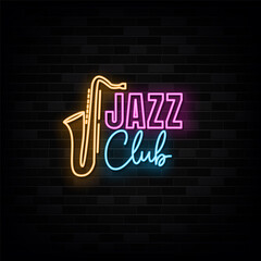 Wall Mural - Jazz Club Neon Signs Style Text Vector