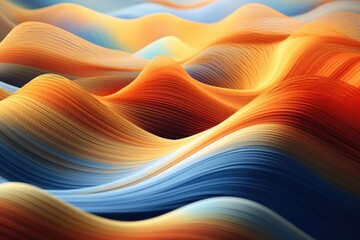 Poster - A close-up view of an abstract painting depicting the mesmerizing movement of waves. This artwork captures the dynamic and fluid nature of the ocean, making it a versatile choice for various design pr