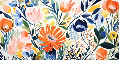a colorful floral print nature-inspired shapes