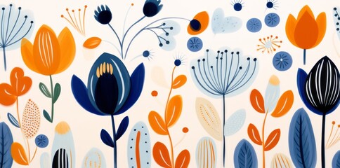 a colorful floral print nature-inspired shapes