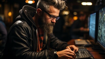 Wall Mural - person typing on a laptop