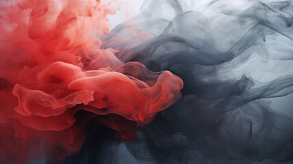 Sticker - abstract smoke swirling red and white smoke background.