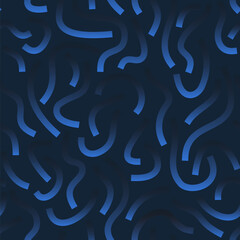 Poster - Black and white gradient curved lines isolated on white background. Transparent Bold Squiggles.