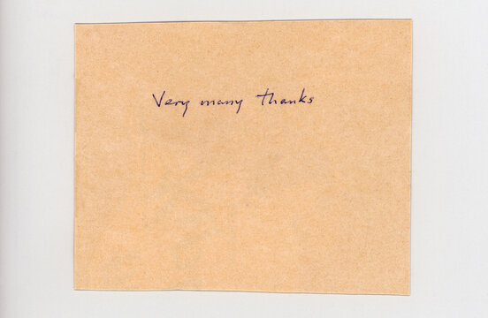 handwritten thanks card