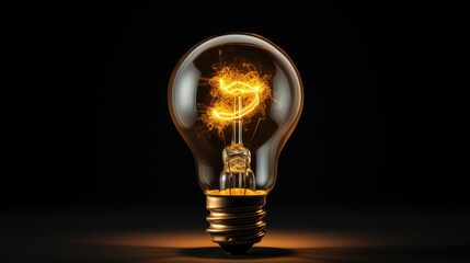 Wall Mural - lightbulb idea concept with colorful liquidof splashing unique creative idea on black background, ge