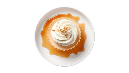 vanilla cream cupcake isolated on transparent background cutout