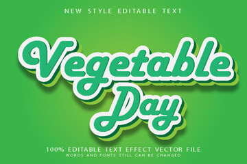 vegetable day editable text effect emboss modern style