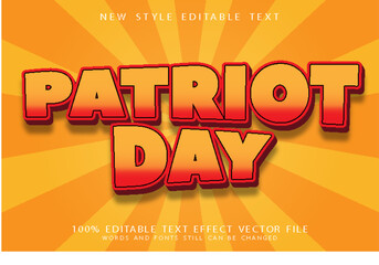 Wall Mural - patriot day editable text effect emboss comic style