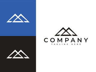 Sticker - modern abstract mountain peak hill ridge geometric line logo ideas