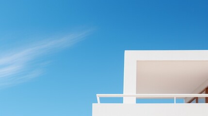 Aufkleber - Generative AI : Modern Architecture. Minimalist Aesthetics. Minimal architecture detail against sky. Abstract Background Image. High Resolution Photography.