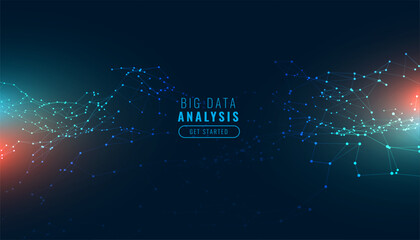 Sticker - futuristic big data research banner with shiny light effect