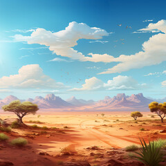 Wall Mural - sunset in the desert