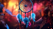 Realistic Hyper Realism Dream Catcher Full Landscape Background Micro Details Neon Vibrant Colorful4k, High Detailed, Full Ultra HD, High Resolution