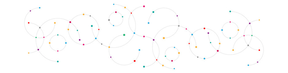 Fototapete - Abstract geometric background with plexus circles. Illustration of minimalistic design