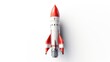 3d Illustration Simple Rocket in Isolated Background