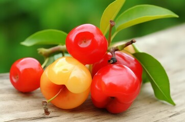 Poster - Acerola fruit. Top healthy fruit. Generate Ai