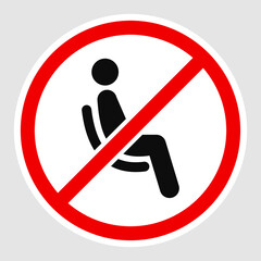 Wall Mural - Do not sit here vector illustration icon isolated - Anti-contagion rules graphic representation