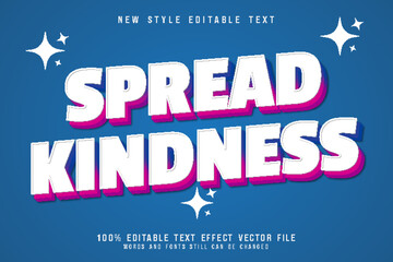 Wall Mural - spread kindness emboss editable text effect emboss modern style