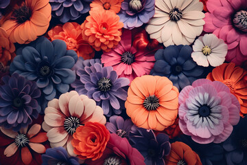 abstract stylized flowers as wallpaper background panorama