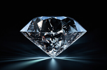 Diamond. Lafge expensive brilliant over dark background. Jewelry. AI generated