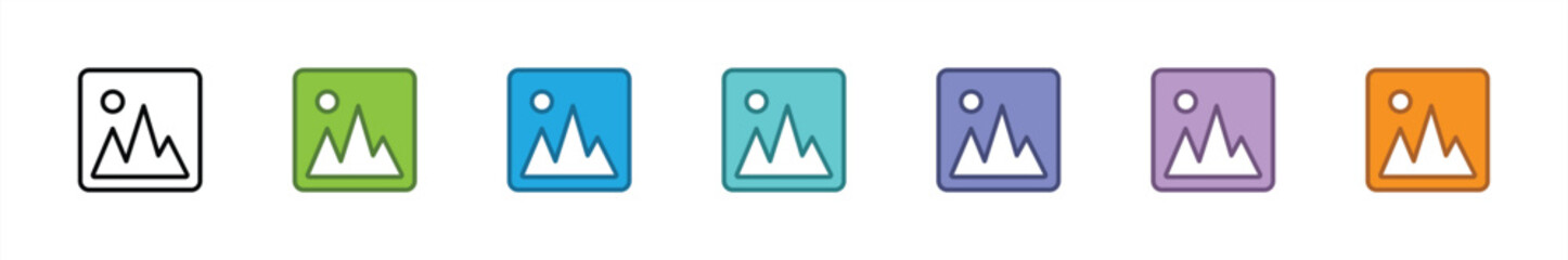 Fototapete - gallery icon set. photo, image, picture icon symbol sign collections, vector illustration