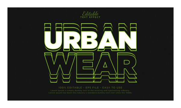 Editable text effect streetwear t shirt vector mockup template