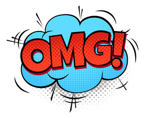 Poster - Omg. Funny reaction sticker in pop art style