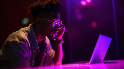 man working on laptop